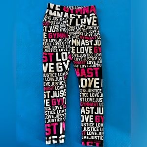 Justice Girls Gymnastics Leggings white/ black/ hot pink size 7
#Justice